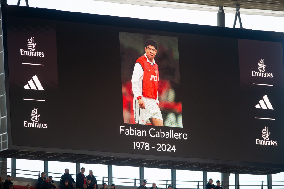 Arsenal paid tribute to Caballero during their win over Leicester