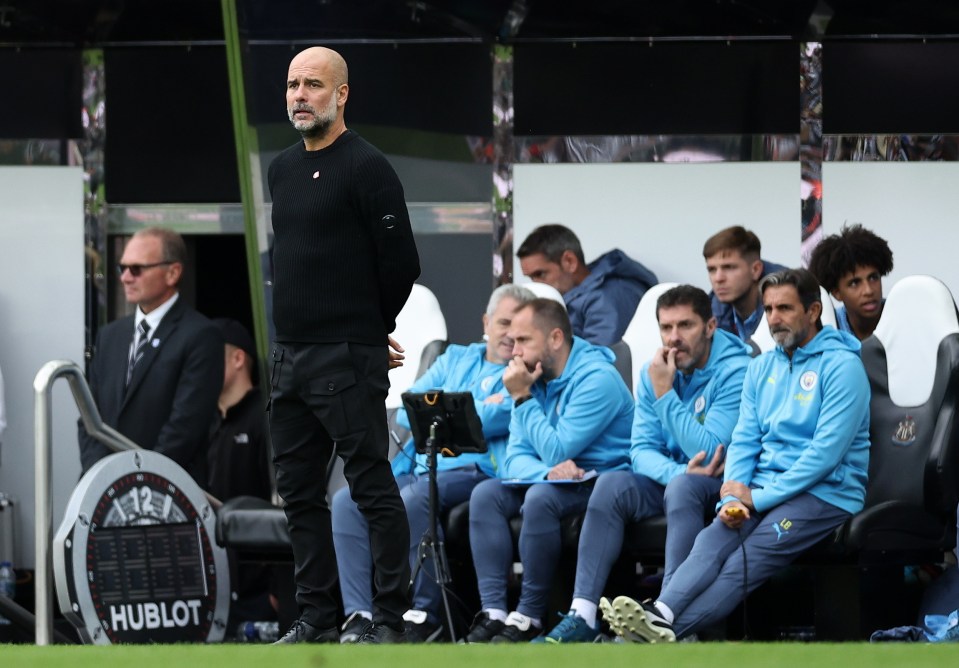 Man City manager Pep Guardiola failed to name a bull bench