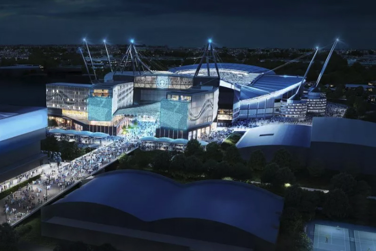 Man City are continuing work on the Etihad Stadium