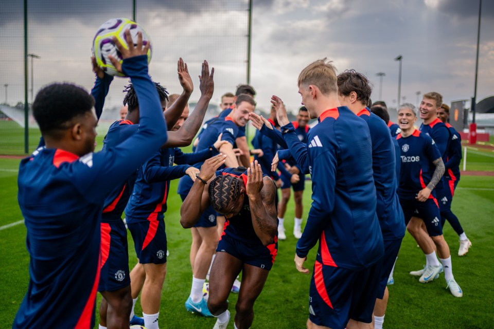 Players playfully slapped him on the head as he nears a return to action