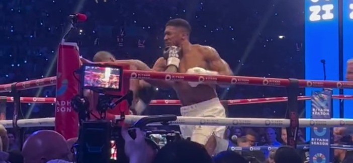 Watch incredible never-before-seen ringside angle of Daniel Dubois brutal Anthony Joshua KO as fans call punch brutal, , Ringside footage of the moment @dynamite_daniel_dubois defeated @anthonyjoshua