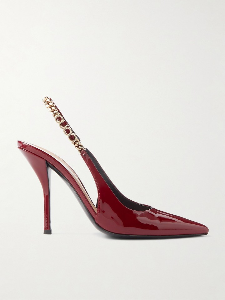 Gucci’s maroon heels would set you back £840