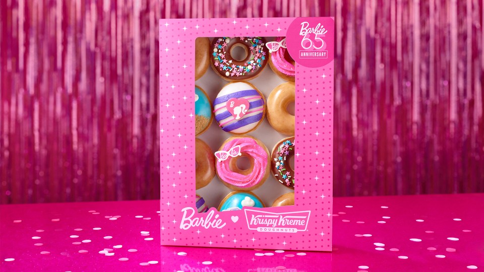 Customers can get a pair of fabulous Barbie inspired glasses for free when they buy a Barbie 65th Anniversary Dozen on the 14 and 15 September