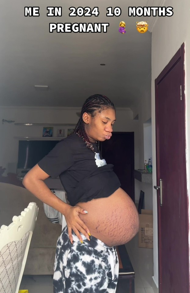 The mum showed off her growing belly in a viral clip on TikTok