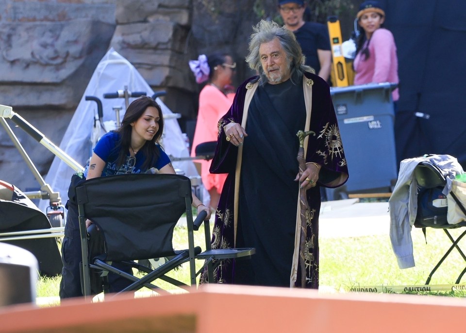 The star was spotted filming alongside co-star Al Pacino