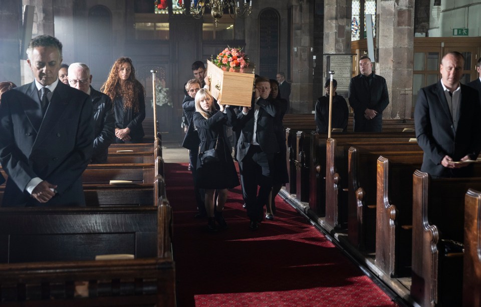 Todd, Summer, Kit, David, Chesney and Dee-Dee will carry Paul’s coffin down the aisle