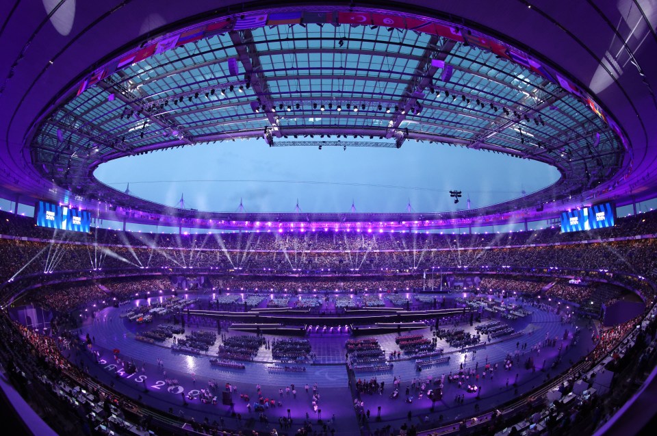 A general view of Stade de France stadium during the closing ceremony of the Paralympic Games