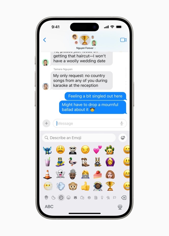 The custom emoji will appear alongside regular ones for easy re-use