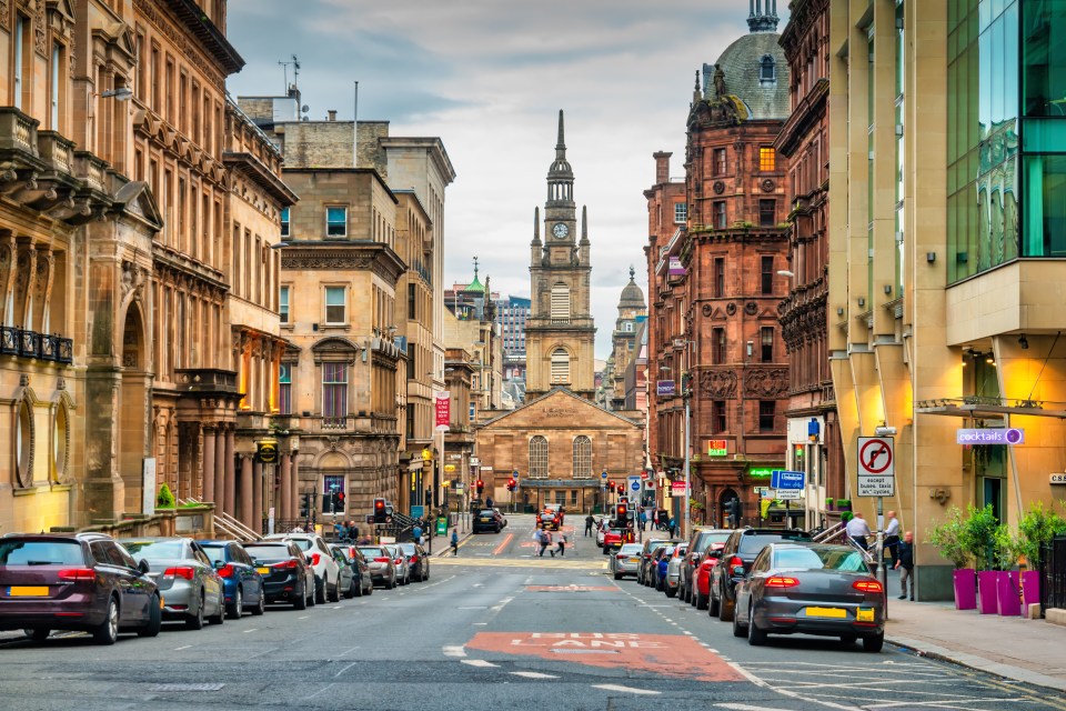 The new train station will be 20 minutes from Glasgow (pictured)