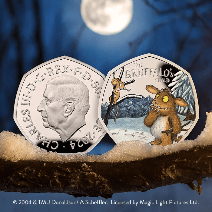 the front and back of a coin that says the gruffalo 's child