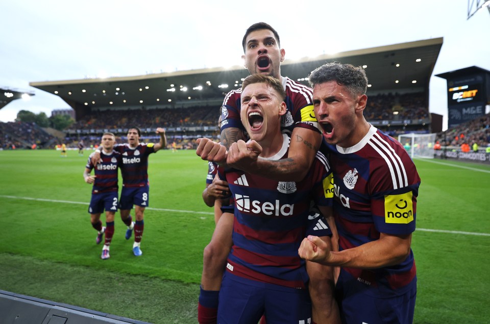 The goal sparked wild celebrations for the travelling Toon Army