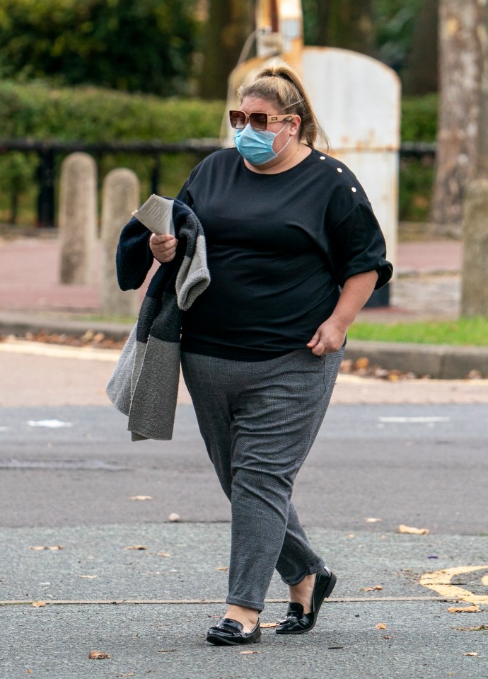 Hayley Jones has arrived at court accused of having an affair with Jordan McSweeney