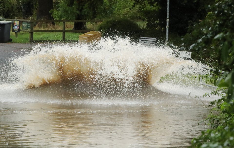 Flood water in Bedfordshire this morning