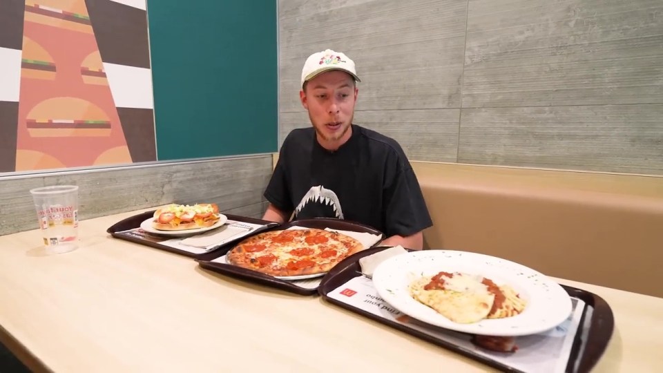 He tried some of the rare items on the menu including pasta and McPizza