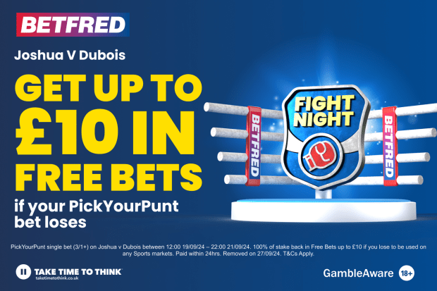 an advertisement for betfred that says get up to 10 in free bets