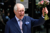 King Charles visiting a cancer treatment centre at University College Hospital in April