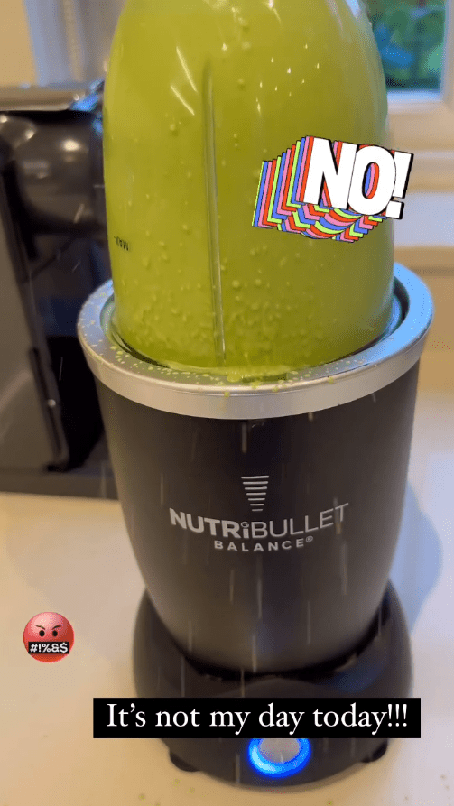 She posted a video of her broken blender spurting smoothie juice all over her kitchen