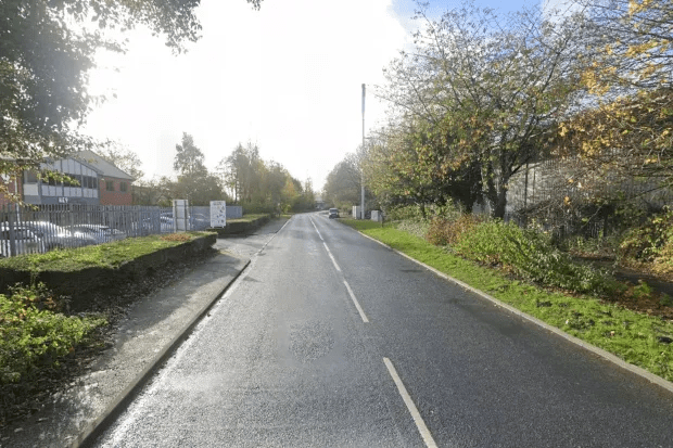 a road with a sign that says ' a ' on it