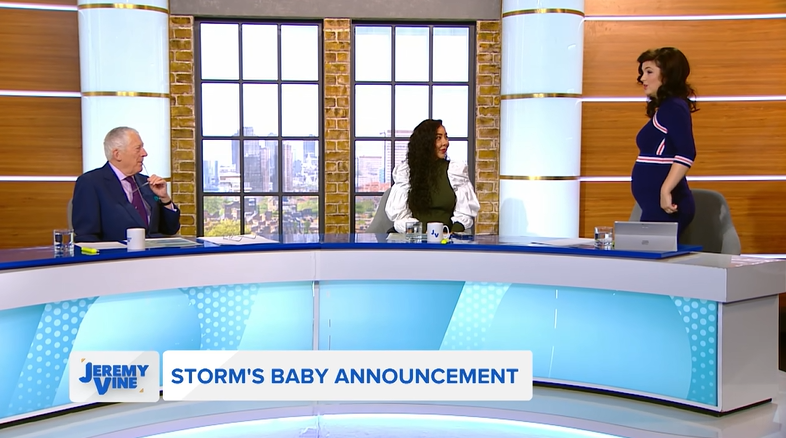 storm 's baby announcement is being announced on jeremy vine