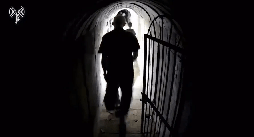 Israel previously released this footage of Sinwar escaping through a Gaza tunnel as they vowed to hunt him down