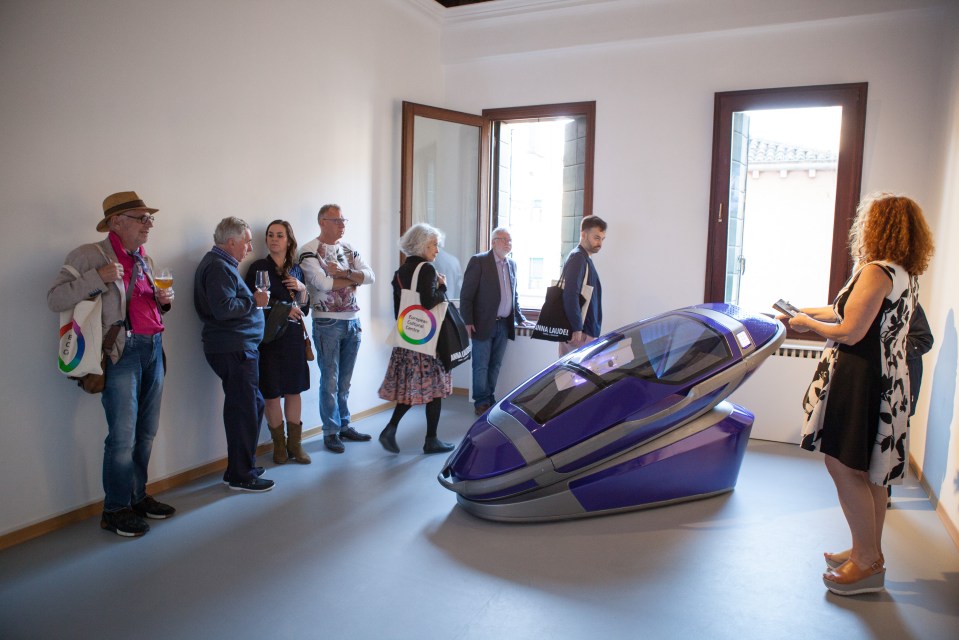 The pod allows people to lie down and look out the window