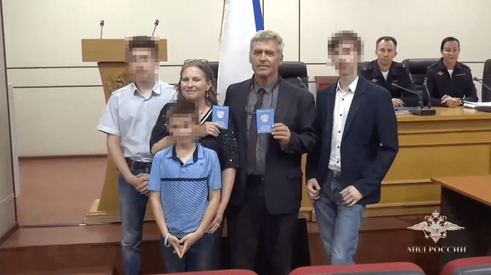 The Russian Interior Ministry paraded a family of five from the USA who moved to Russia