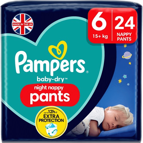 a package of pampers baby-dry night nappy pants