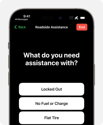 a phone screen asking what do you need assistance with