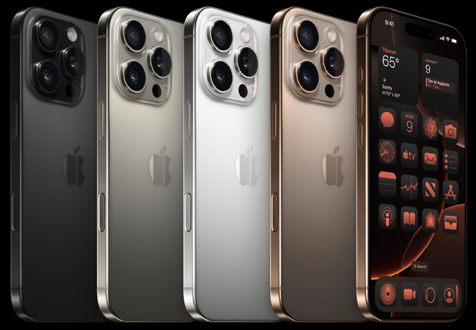 There are four colour options available on the iPhone 16 Pro line-up, including the new Desert Titanium seen here on the right