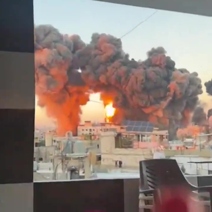 Footage caught Israel bombing the suburb