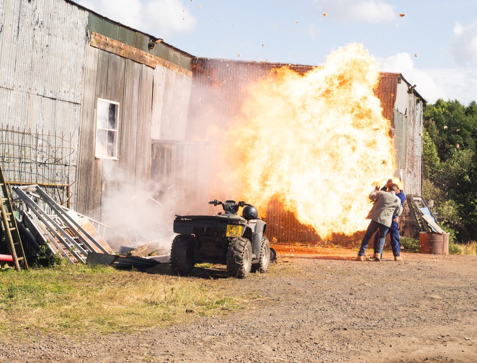 A huge explosion in the barn has left ITV viewers wondering who will make it out alive.