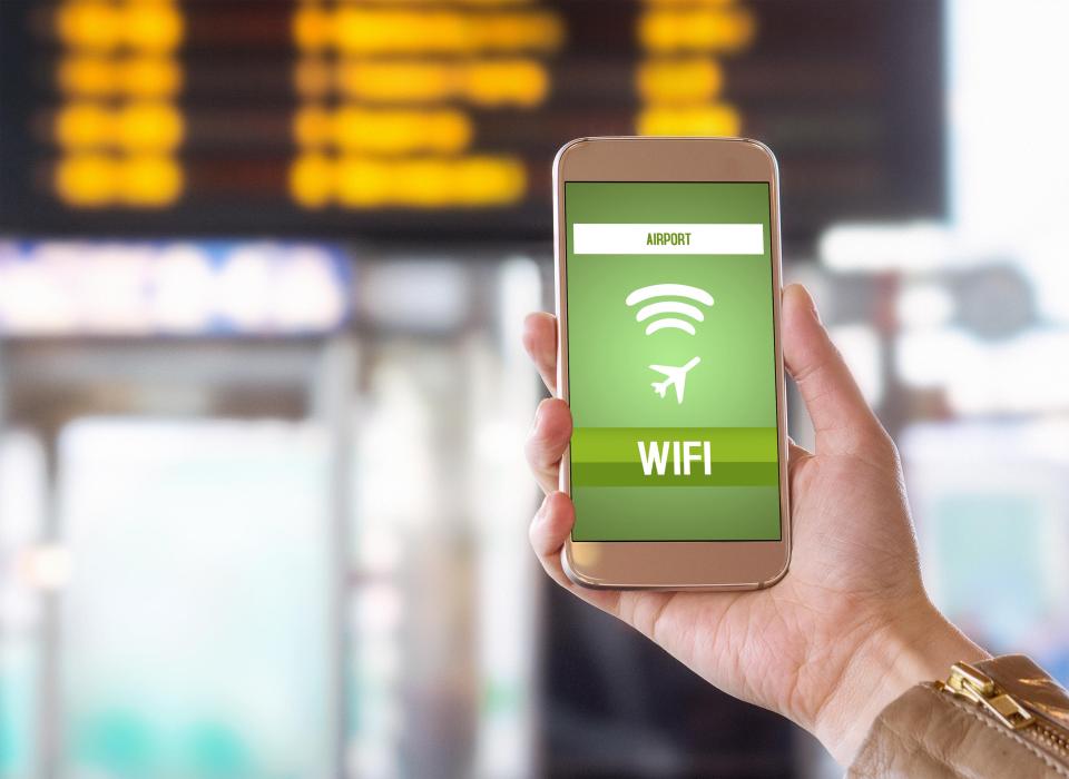 Don't connect to the airport WiFi, Carolyn warns (stock image)