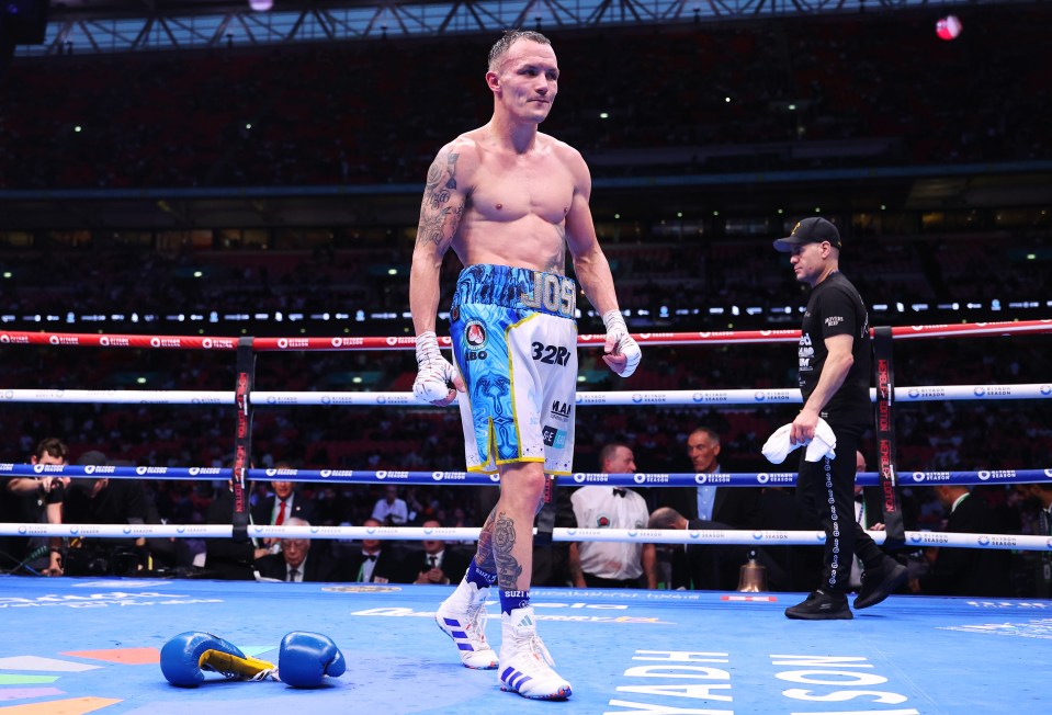 He laid down his gloves in the middle of the ring at Wembley Stadium