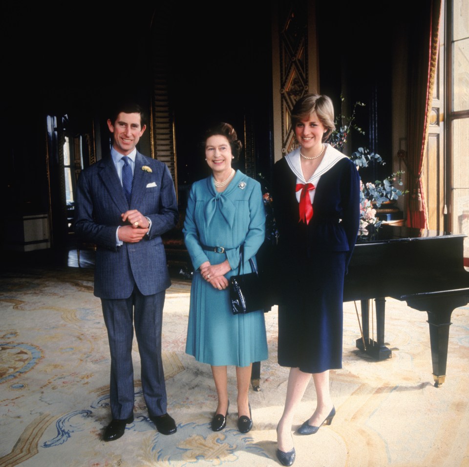 The Queen with Charles and daughter-in-law Princess Diana