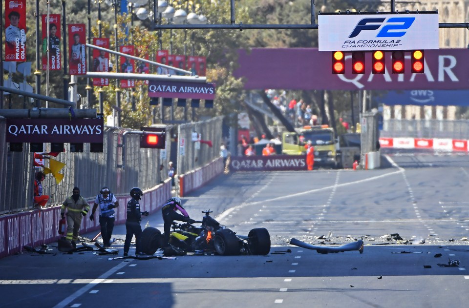 Debris covered the track