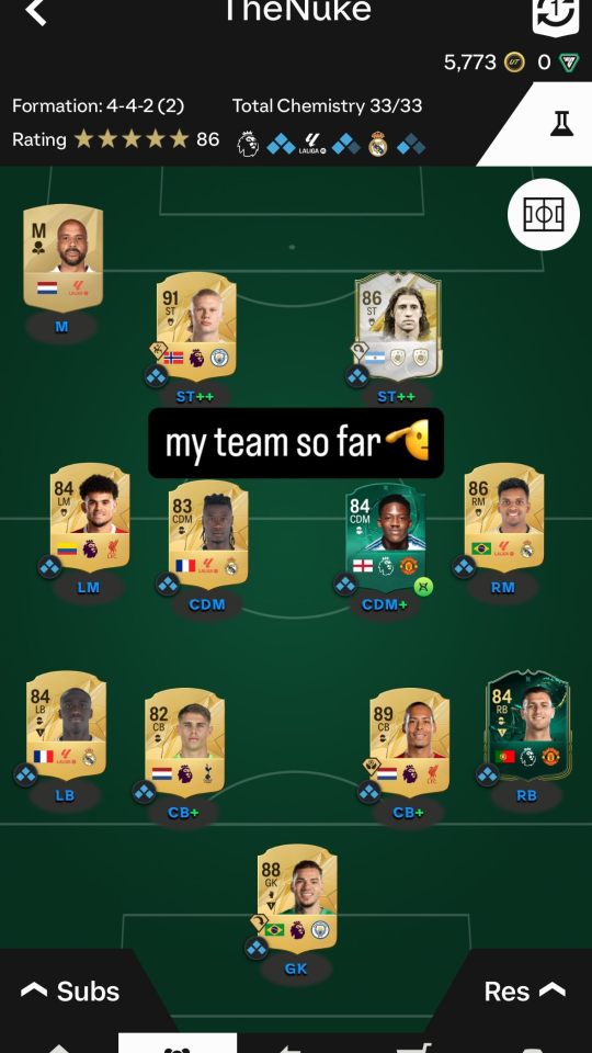 Luke Littler has shared his EA FC 25 team