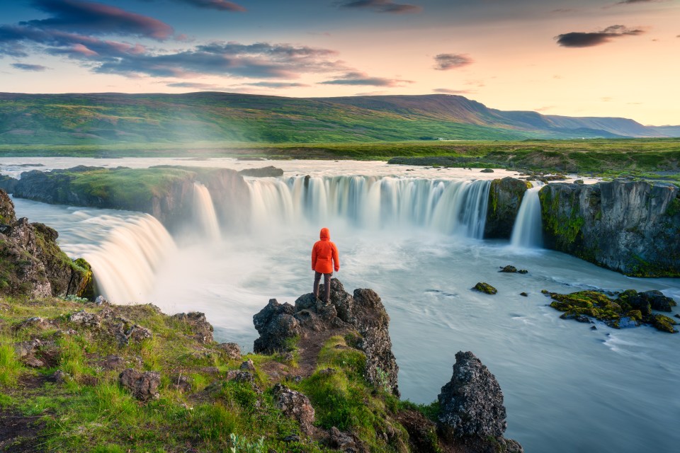 Godafoss waterfall is one of the most popular sights nearby