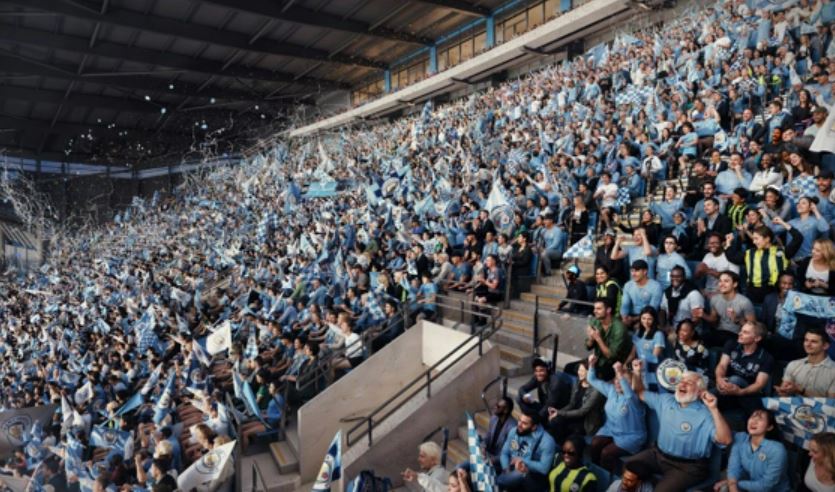 Man City shared pics of a seating configuration as they are planning to expand the North Stand