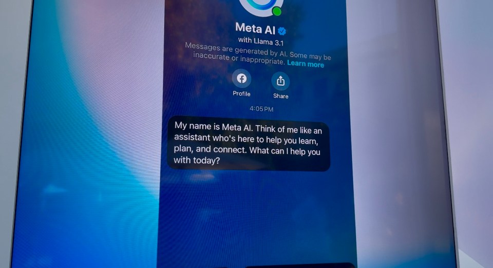 You can chat out loud to Meta AI in Facebook, WhatsApp, and Instagram