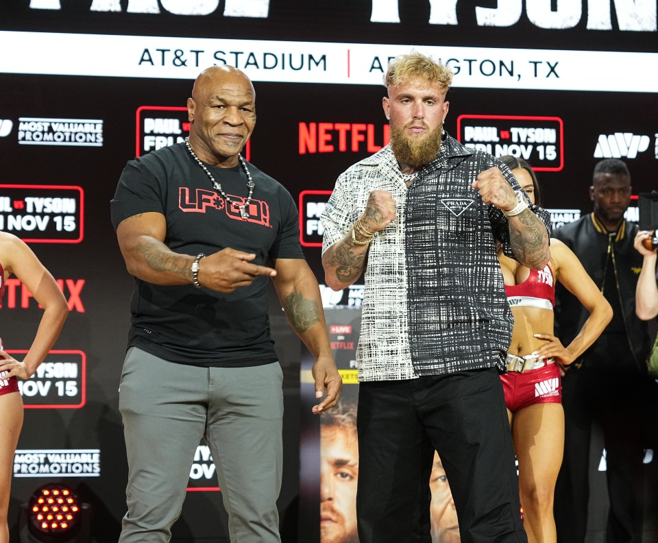 Mike Tyson and Jake Paul ahead of their November 15 fight