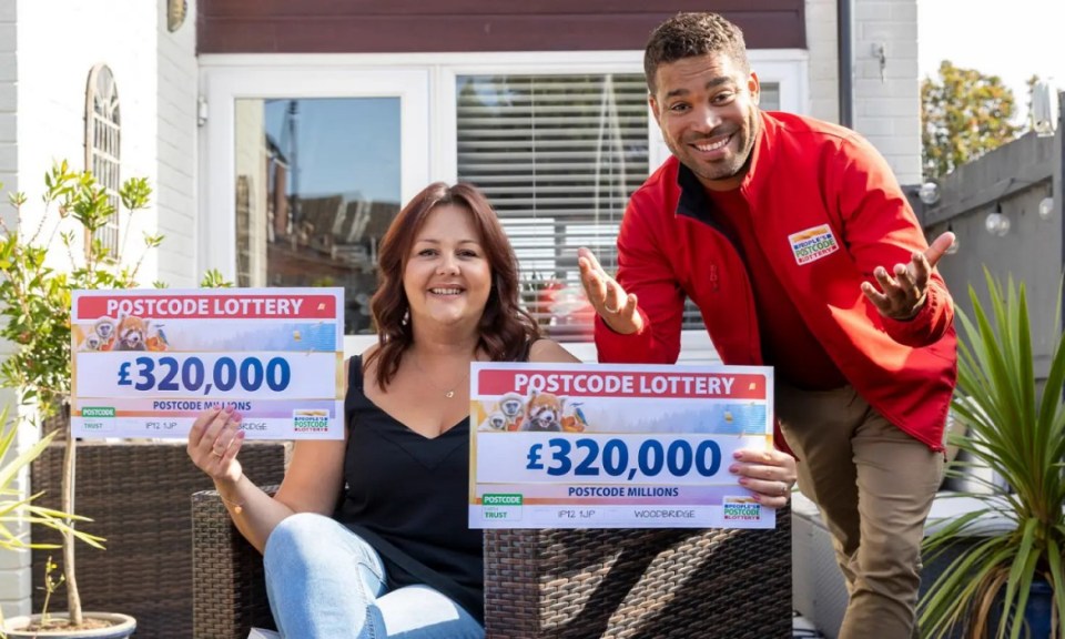 Rachel and the People's Postcode Lottery ambassador, Danyl Johnson