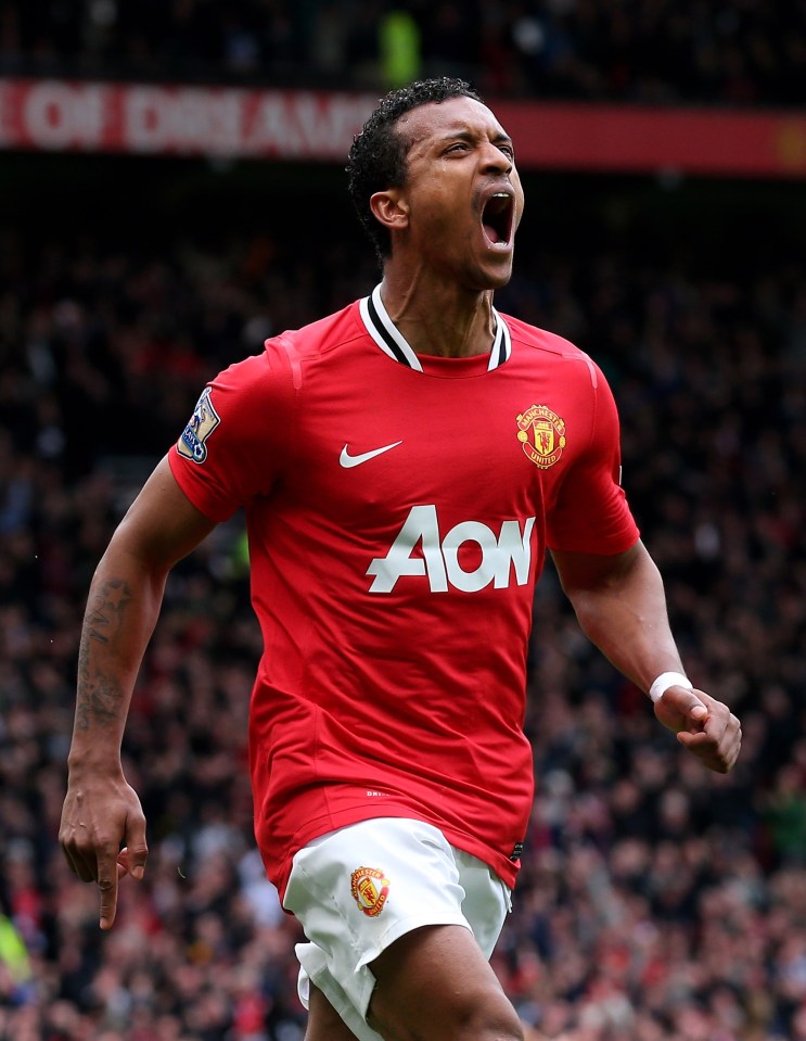 Nani's goalscoring celebrations were seen at Old Trafford from the Noughties