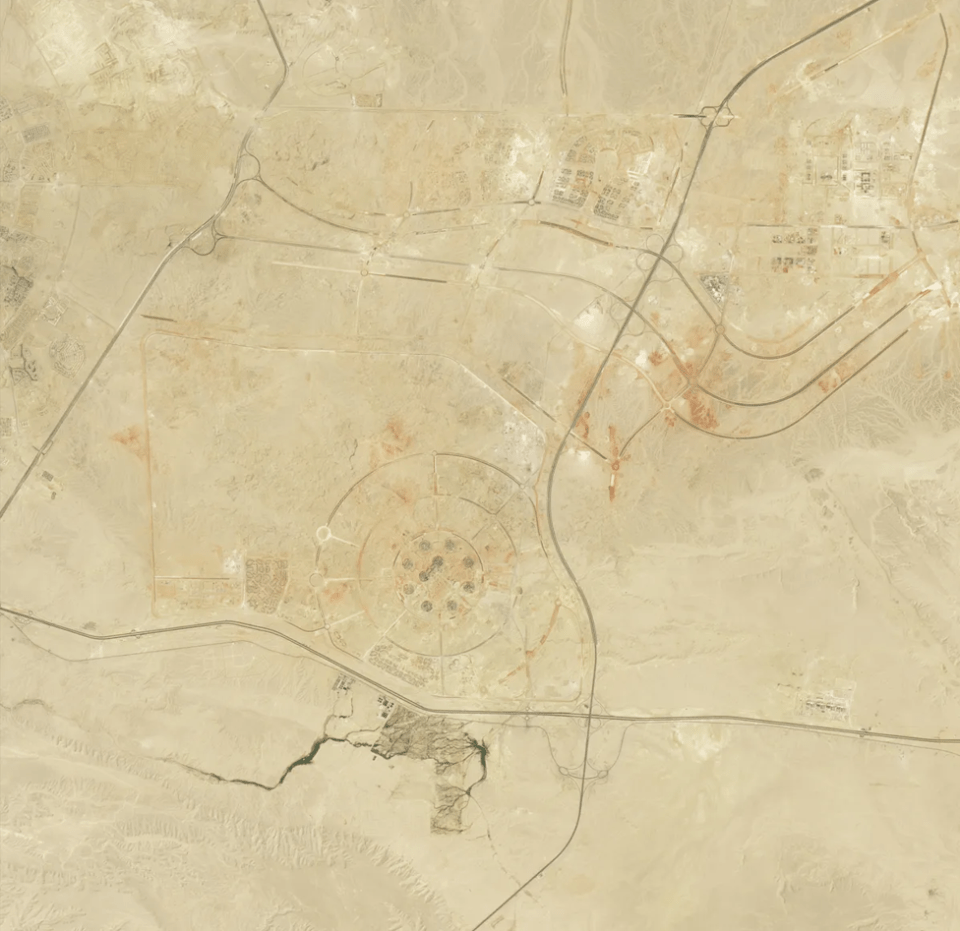 A satellite picture taken in 2017 shows traces of initial construction