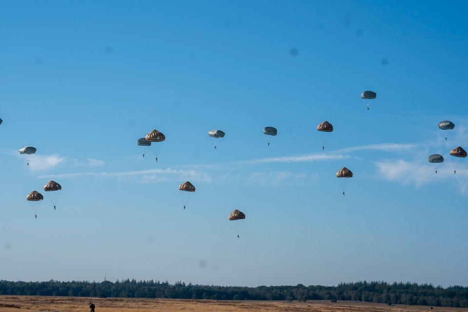 The skies above Arnhem were full of parachutes again — 80 years after brave British troops made the same jump during WW2