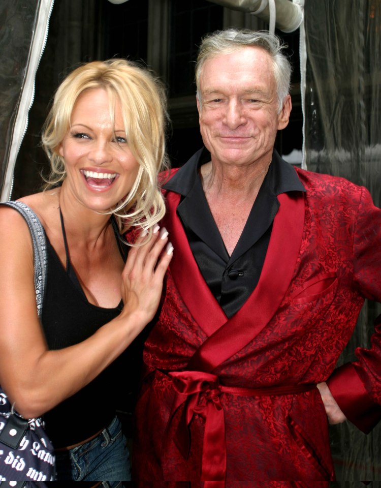 Pamela and Playboy founder Hugh Hefner who reportedly helped get her a job on Baywatch