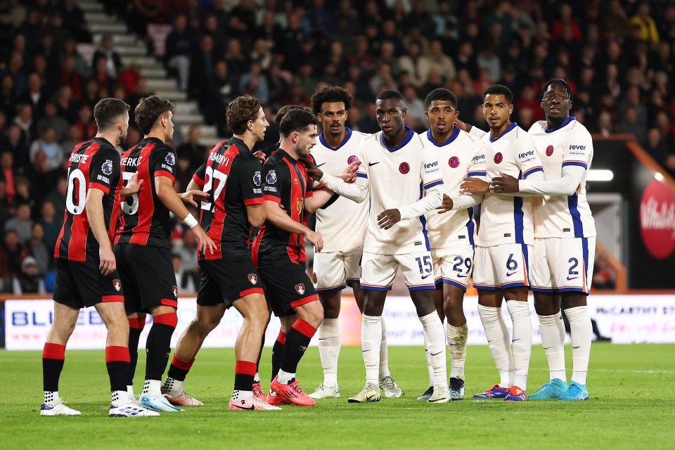 a group of soccer players are huddled together on the field