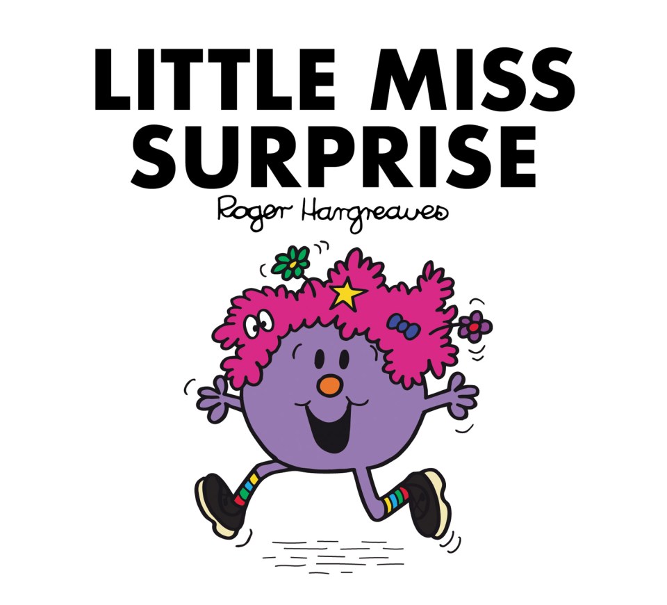 Little Miss Surprise is a ­purple character with crazy pink hair who 'never knows what each day may bring'