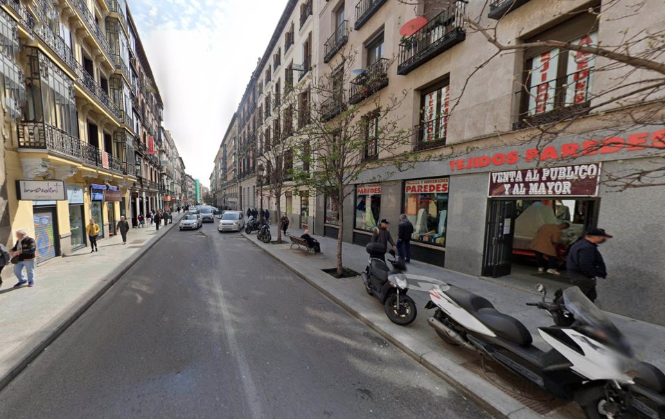 General view of the area in Madrid where the Brit tourist was robbed