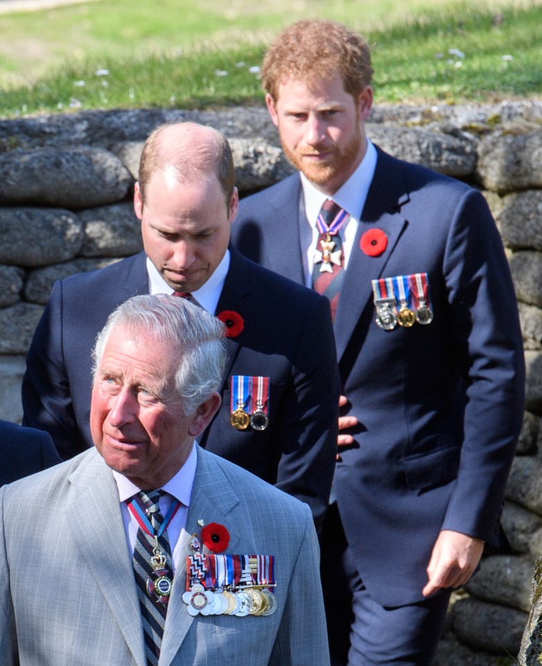 King Charles with sons William and Harry