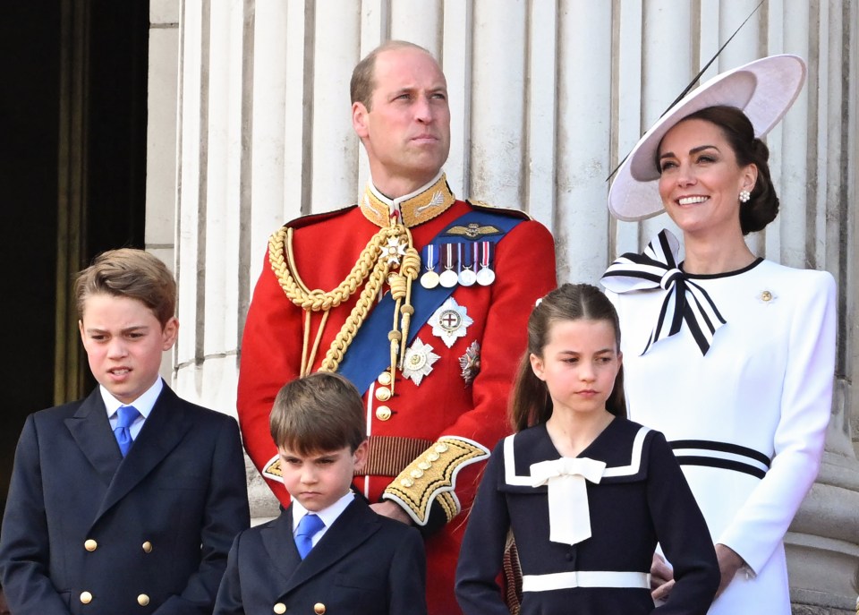 a family standing in front of a building wearing military uniforms